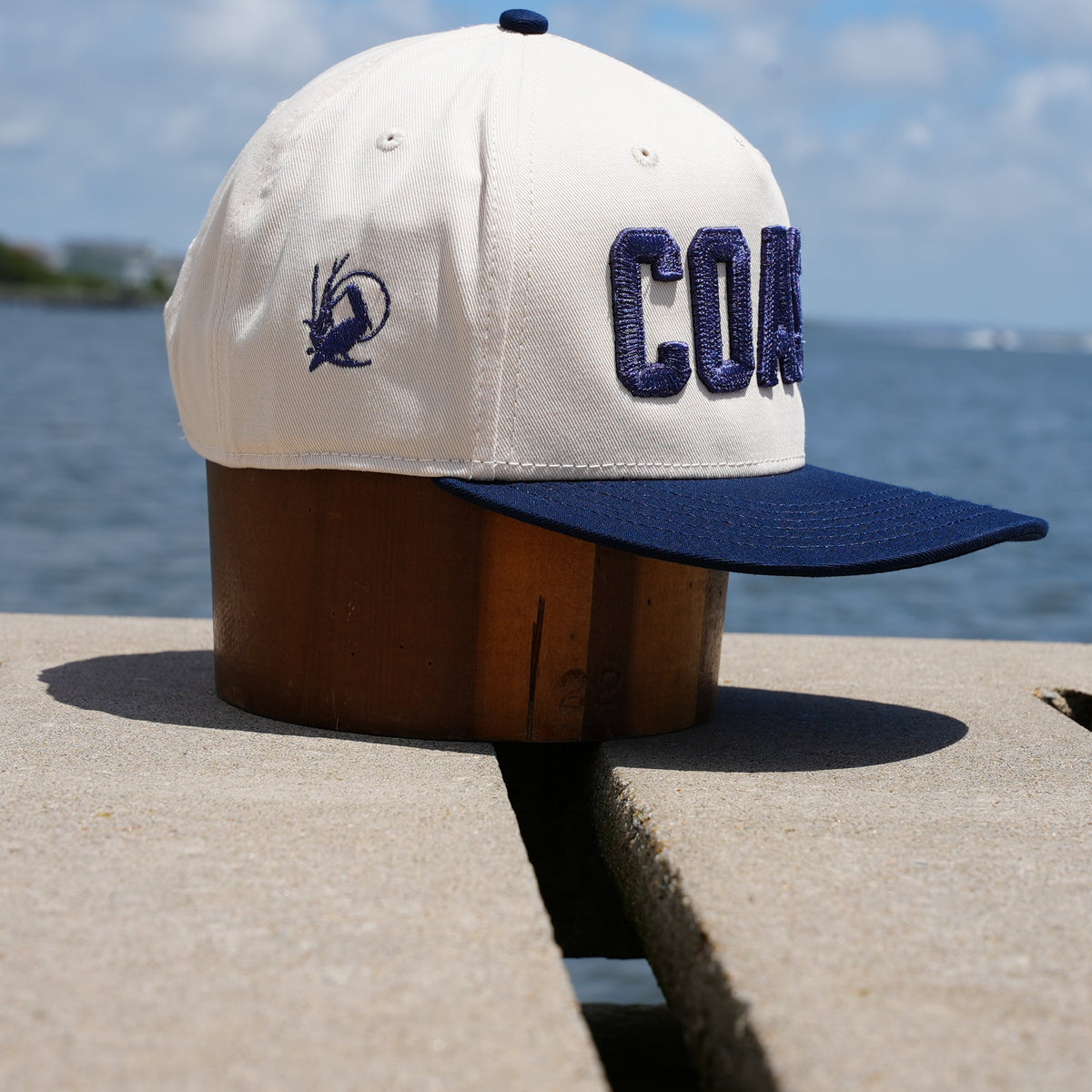 Tan and Navy Coastal Hat